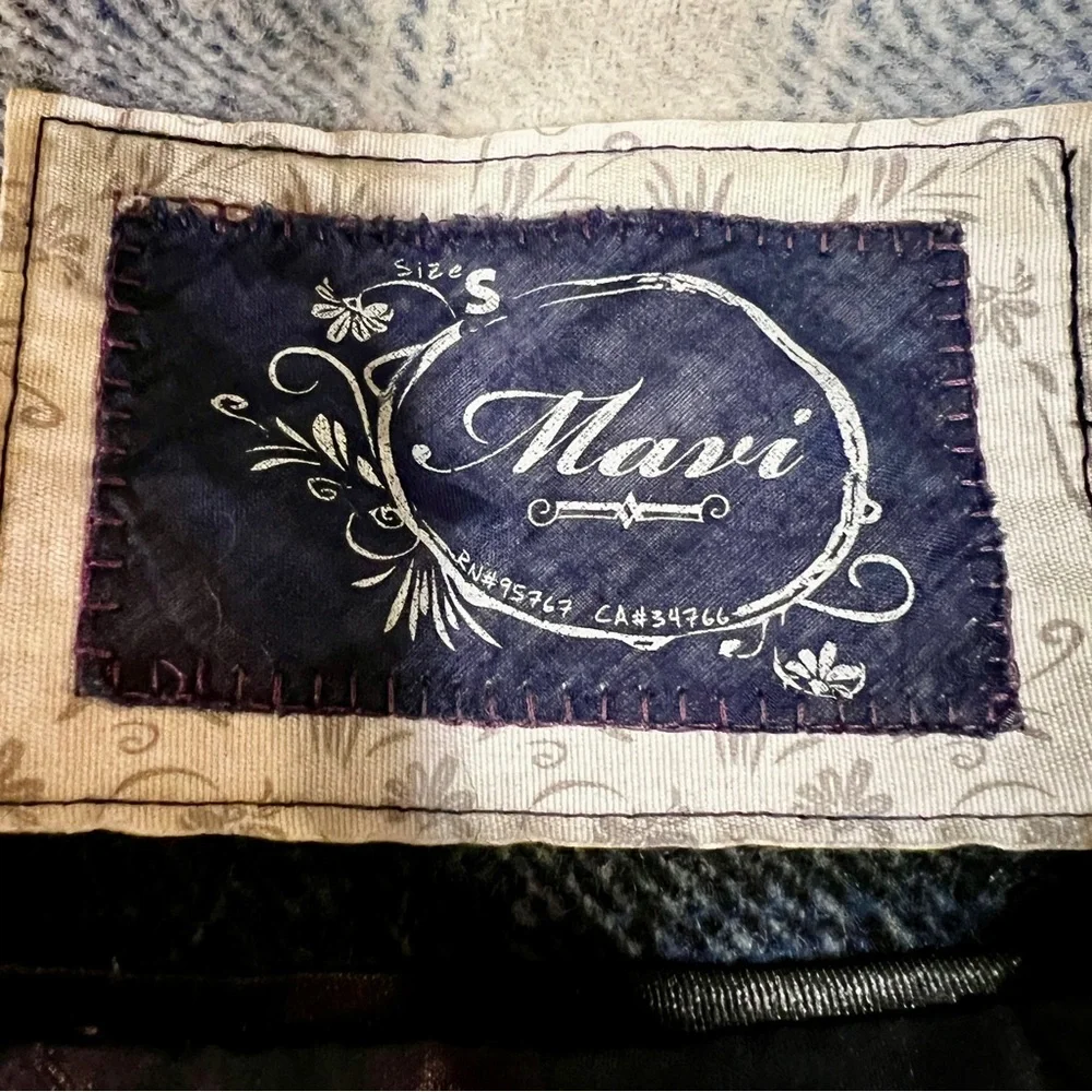 Mavi Wms Y2K Plaid Flannel Wool Blend Hooded Mock Neck‎ Preppy Casual Jacket S